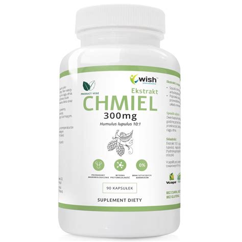 CHMIEL EKSTRAKT Z SZYSZEK CHMIELU 300mg RELAKS USPOKOJENIE DOBRY SEN 90