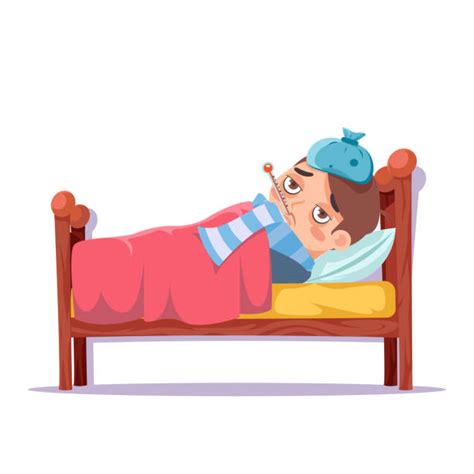 Cartoon Of A Sick Boy Bed Illustrations, Royalty-Free Vector Graphics & Clip Art - iStock