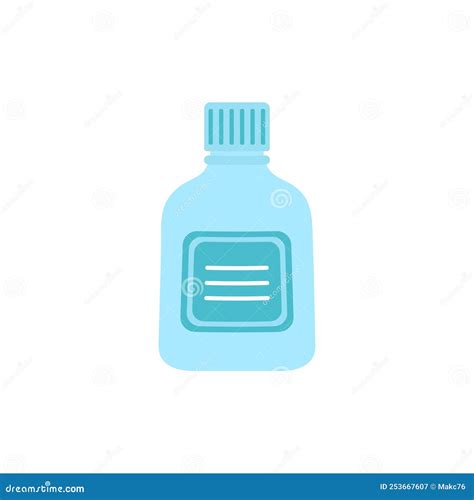 Medicine Bottle Isolated On White Background Flat Style Stock Vector Illustration Of Liquid