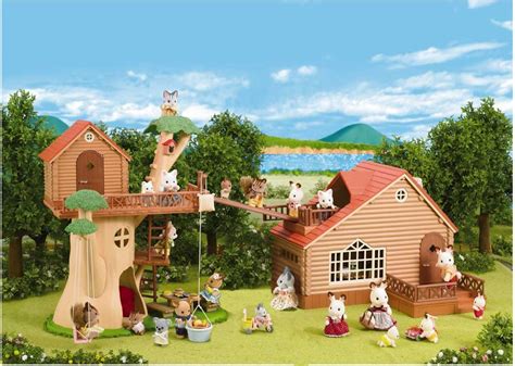 Calico Critters Adventure Treehouse With Log Cabin - Calico Critters