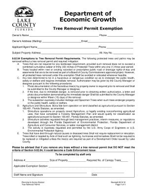 Fillable Online Lakecountyfl Tree Removal Permit Exemption Fax Email