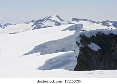 Galdhopiggen Mountain Seen Glittertind Mountain Jotunheimen Stock Photo