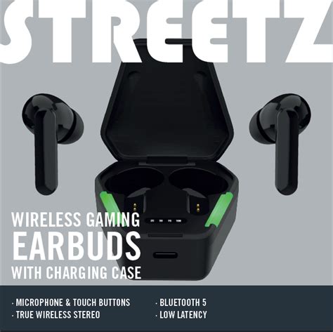 Bluetooth slušalice STREETZ TWS 115 GAMING TWS crne Vacom hr