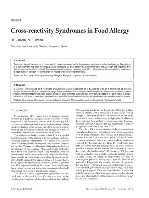 Fillable Online Cross Reactivity Syndromes In Food Allergy Fax Email