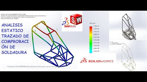 SolidWorks 2019 análisis comprobación de soldadura tutorial YouTube