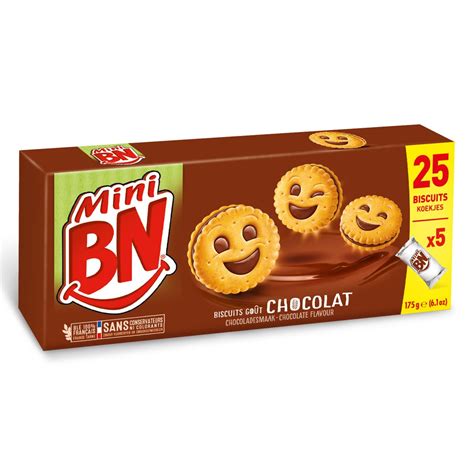 BN Biscuits mini goût chocolat 5x5 biscuits 175g pas cher Auchan fr