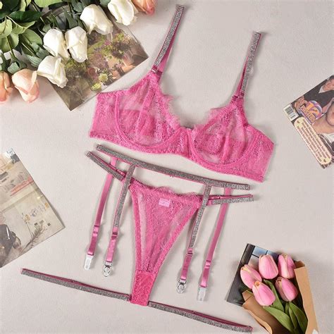 Lilgiuy Bridal Lingerie For Women S Lace Underwear Set Charming Fashion