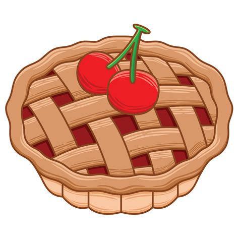 Cherry Pie In Flat Design Style Vector Art At Vecteezy