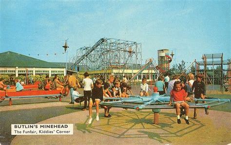 Butlins Minehead Funfair 1960s Postcard Butlins Butlins Holidays