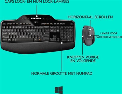 Logitech MK710 Draadloos Toetsenbord En Muis Azerty BE Zwart Bol