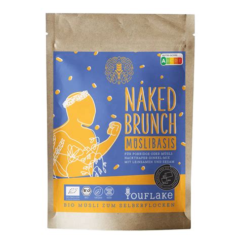 YouFlake Naked Brunch Müsli Basis BIO RAW 500 g M Nackthafer