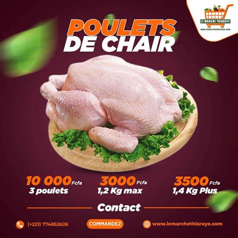 PACK REVEILLON DE 3 POULETS DE CHAIR Lemarchethiaroye