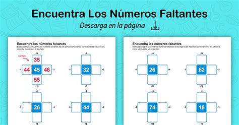 Encuentra Los N Meros Faltantes Set Edumaterial