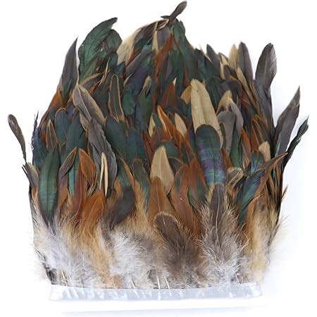 Shekyeon Yards Rooster Feather Fringe Trim For Costume Decoration