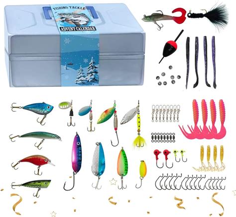 Amazon.com: 2023 Advent Calendar Fishing Tackle Set - Sea Fishing Gear & Lures, 24-Day Countdown ...