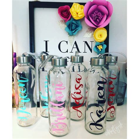 Personalized Glass Water Bottles Etsy Bottle Personalized Glass Custom Bottles