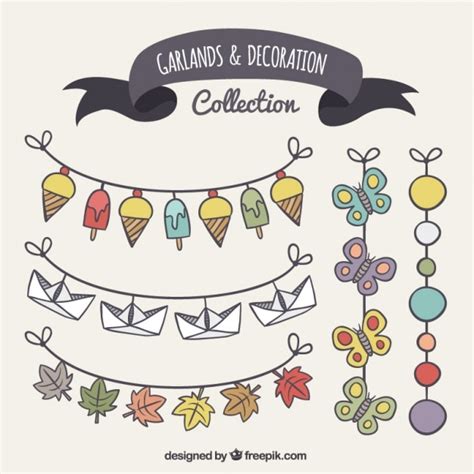 Free Vector Collection Of Great Hand Drawn Garlands