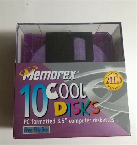 NEW Memorex Cool Disks 3 5 Inch Floppy Diskettes 2HD PC Formatted 1 4MB