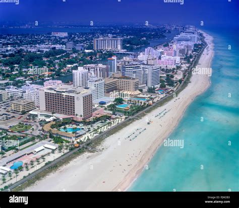 Historical Aerial Miami Beach Miami Florida Usa Stock Photo Alamy