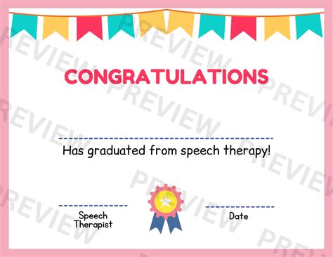 Speech Therapy Graduation Certificates Pediatric Speech Therapy Graduation Etsy