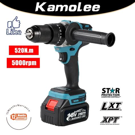 Kamolee Mm Brushless Electric Impact Hand Drill Lithium Battery