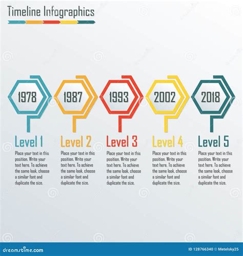 Timeline Infographics Template Horizontal Design Elements Colorful