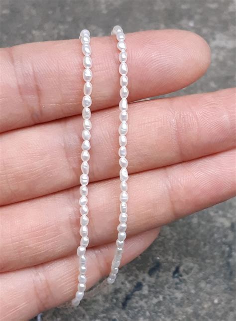 1 2 2mm Rice Pearl Seed Pearls Loose Genuine Freshwater Pearls Tiny