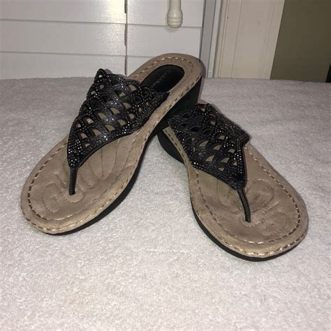 New Croft And Barrow Wedge Thong Sandal Gem