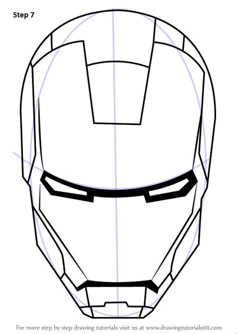 How To Draw Iron Man S Helmet Iron Man Step By Step