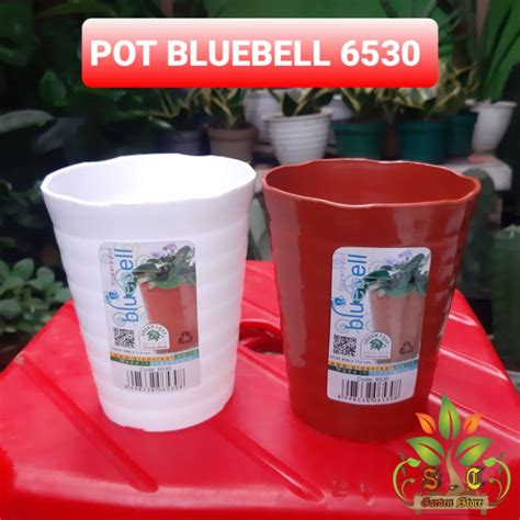 Jual POT BUNGA BLUEBELL 6530 GREEN LEAF WARNA PUTIH MERAH BATA POT