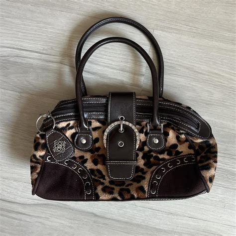 Y2k Cheetah Print Handbag🤍 Bedazzled Buckle Grommet Depop