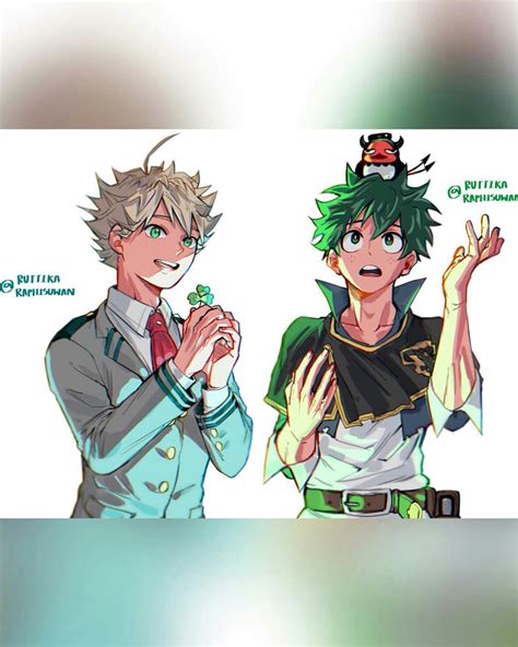 Crossover Black Clover X Boku No Hero Academia Art By Ruttikashin Twitter Black Clover