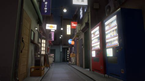 Japanese Street At Night Download Free 3d Model By Afx Cgmotion