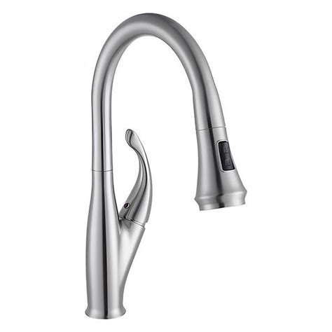 Homlux Single Handle Pull Down Sprayer Kitchen Faucet With Dual Function Sprayhead In Brushed