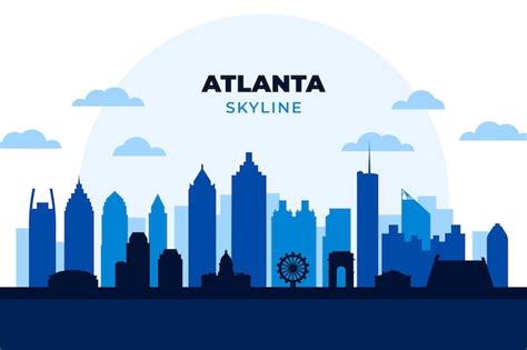 Atlanta City Skyline Silhouette Vectors & Illustrations for Free ...