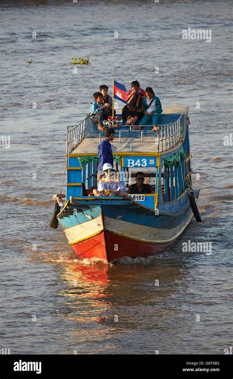 Tour Boat At Chong Khneas Floating Village Tonle Sap Lake Near Siem