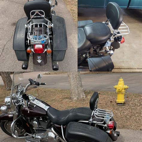 Detachable Passenger Backrest Sissy Bar Luggage Rack For Harley Touring