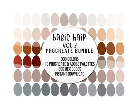 Basic Hair Procreate Palette Bundle Procreate Palette Procreate