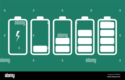 Battery Charge Indicator Icons Phone Charge Level Vector Design Stock