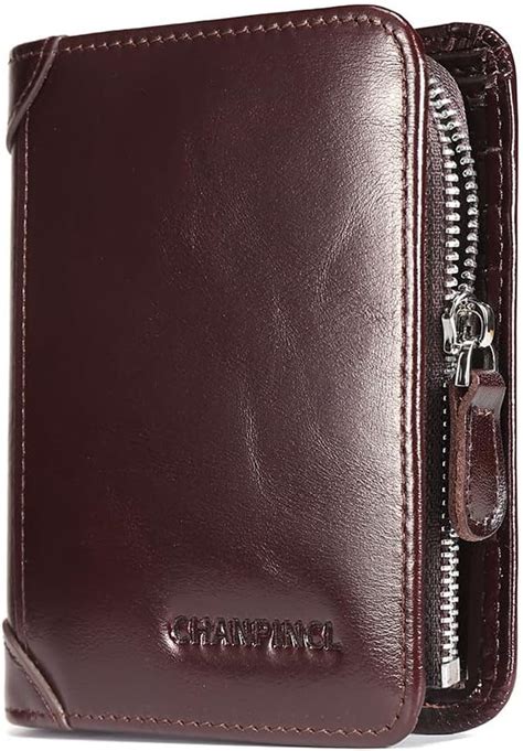 Amazon CHANPINCL Mens Zipper Leather Rfid Blocking Wallet With 8