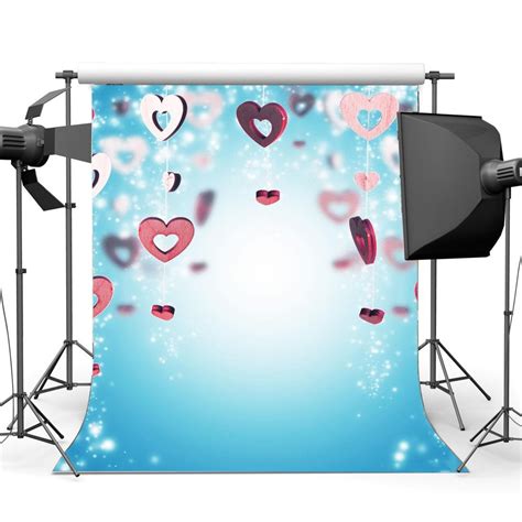 Mohome 5x7ft Valentines Day Backdrop String Sweet Hearts Background