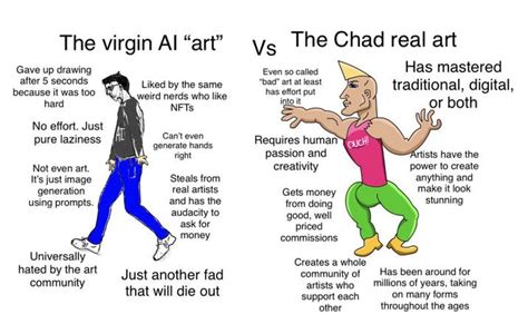 The Virgin Ai Art Vs The Chad Actual Art Virgin Vs Chad Know