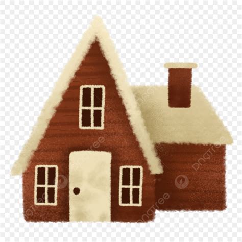 Hand Drawn House Png Image Red House With Cream Roof In Hand Drawn