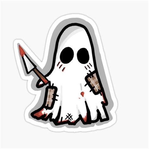 Ghost Holding A Knife Sticker For Sale By Lil Blumoon Redbubble