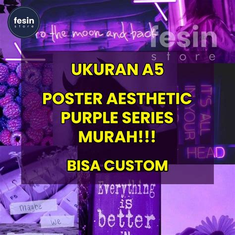 Jual Poster Dinding Aesthetic Isi 48 Dan 24 Pcs Purple Aesthetic Shopee Indonesia