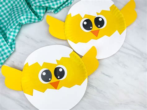 Paper Plate Chick Craft Free Template