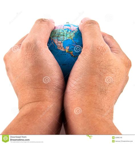 Hand Holding The Globe Stock Image Image Of Planet Ocean