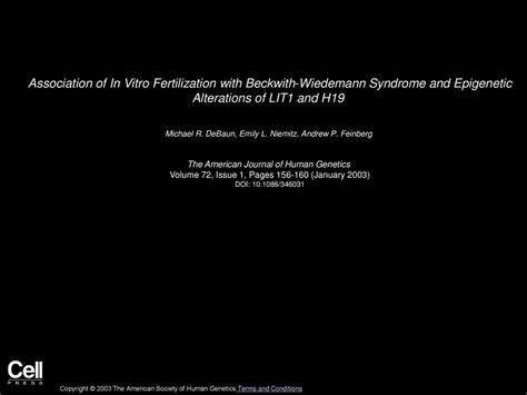 Association Of In Vitro Fertilization With Beckwith Wiedemann Syndrome