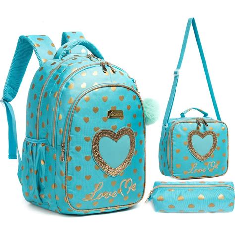 Mochila E Lancheira Infantil Feminina - Kit 3 Mochila Escolar Infantil Feminina Grande + Lancheira Menina ...