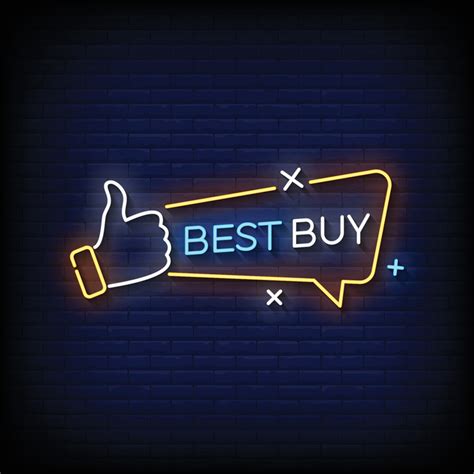 Neon Sign Best Buy With Brick Wall Background Vector 18860387 Vector